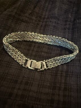 Vintage Silver Braided Chain Bracelet